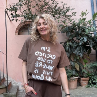 SECOND FLOOR&nbsp;T SHIRT IM EXCITED&nbsp;CIOCCOLATO